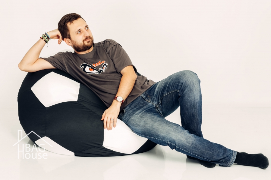 Кресло Мяч черно-белый из экокожи